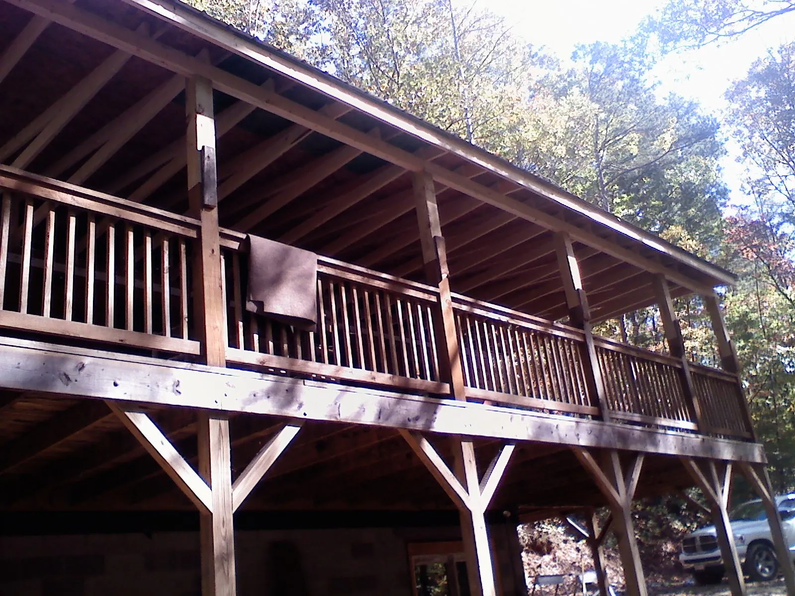 Timber framing under a new elevated porch and deck — Roof Leak Repair in Chestnut Ridge by Roofing Brothers